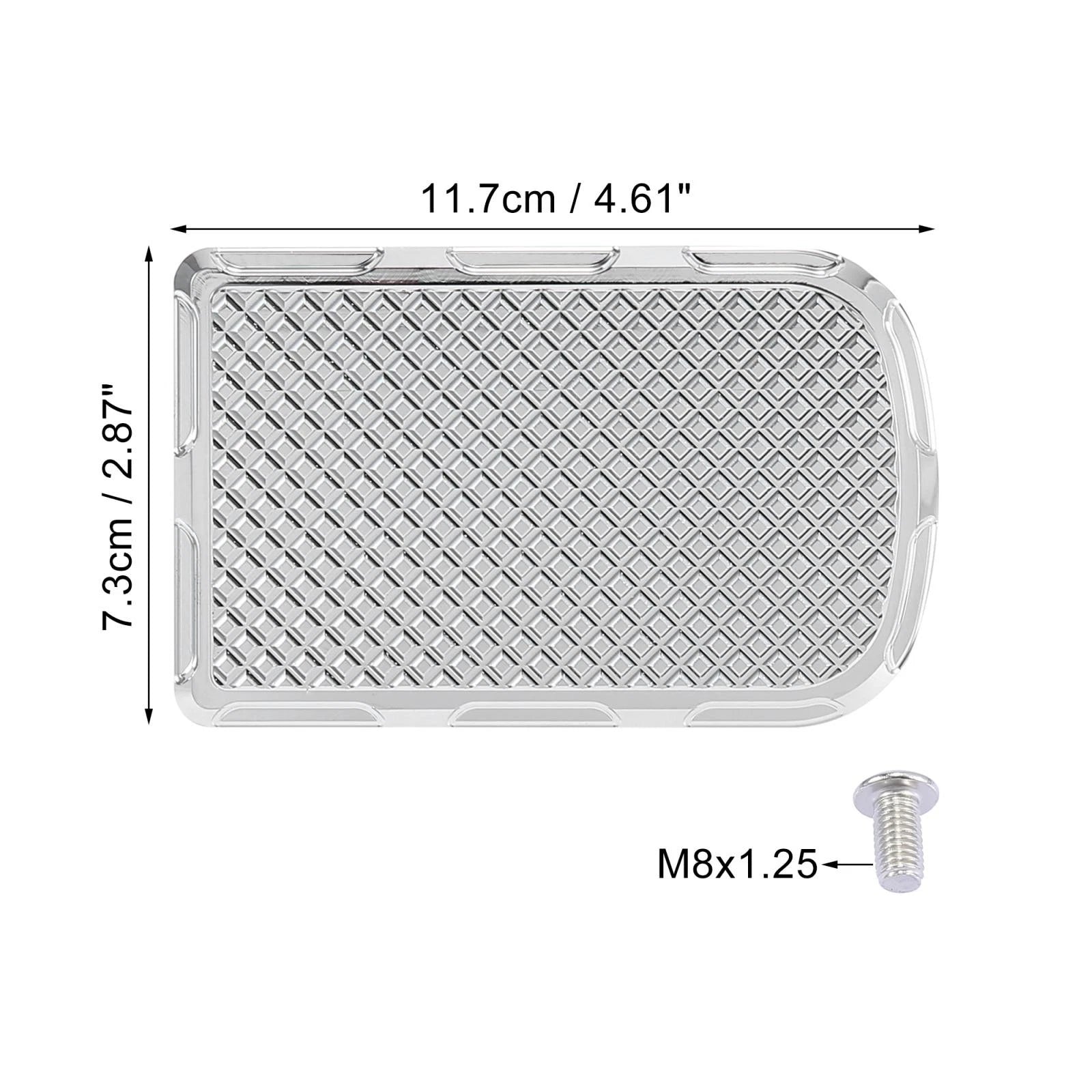 Rear Brake Pedal Step Plate Replacement for Harley Pit Bike (Silver Tone)