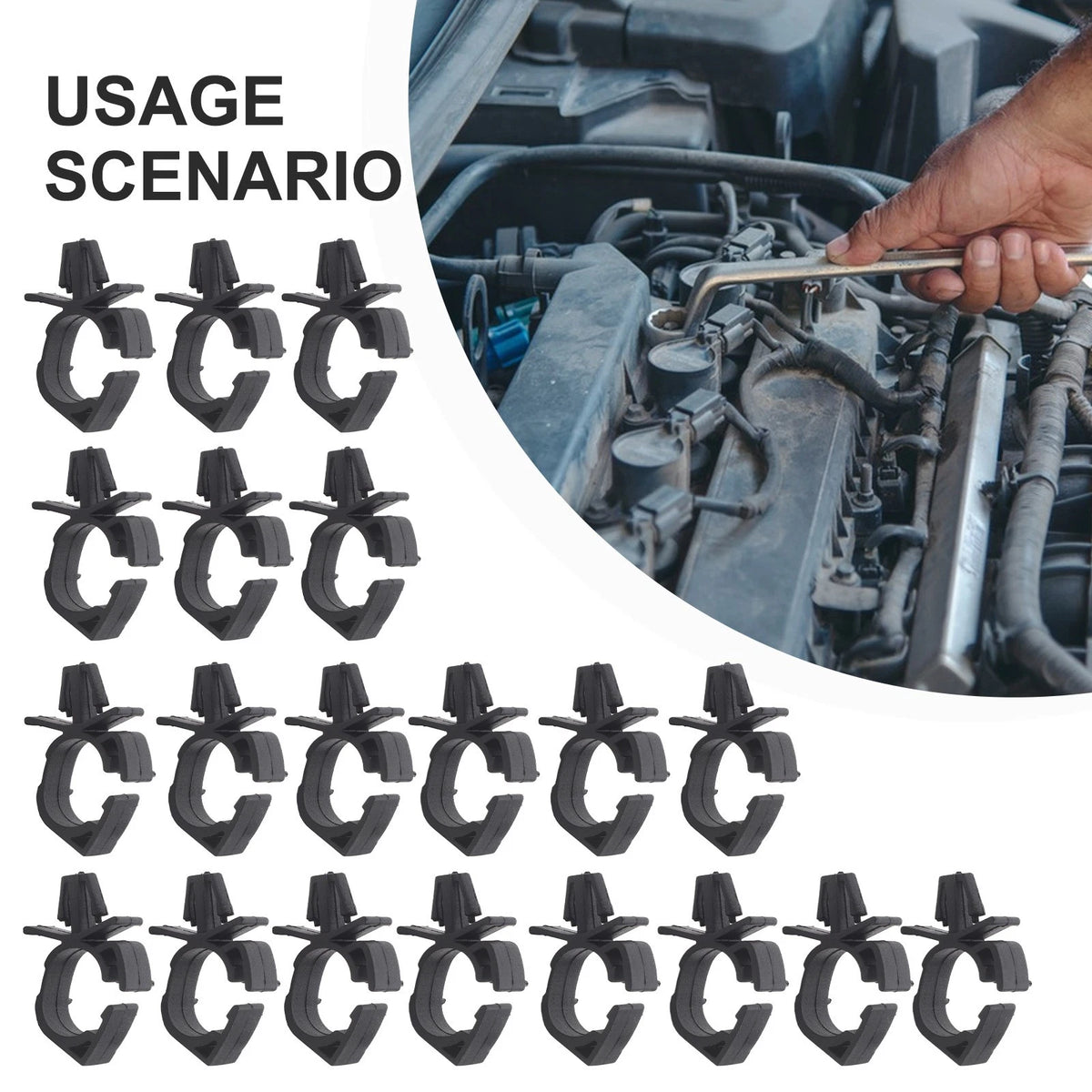 20x Car Harness Bellows Buckle for Easy Installation