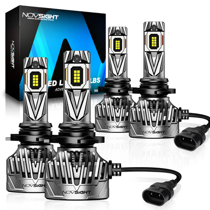 4X NOVSIGHT 9005 9006 LED Headlight Bulbs for High Low Beam (6500K)