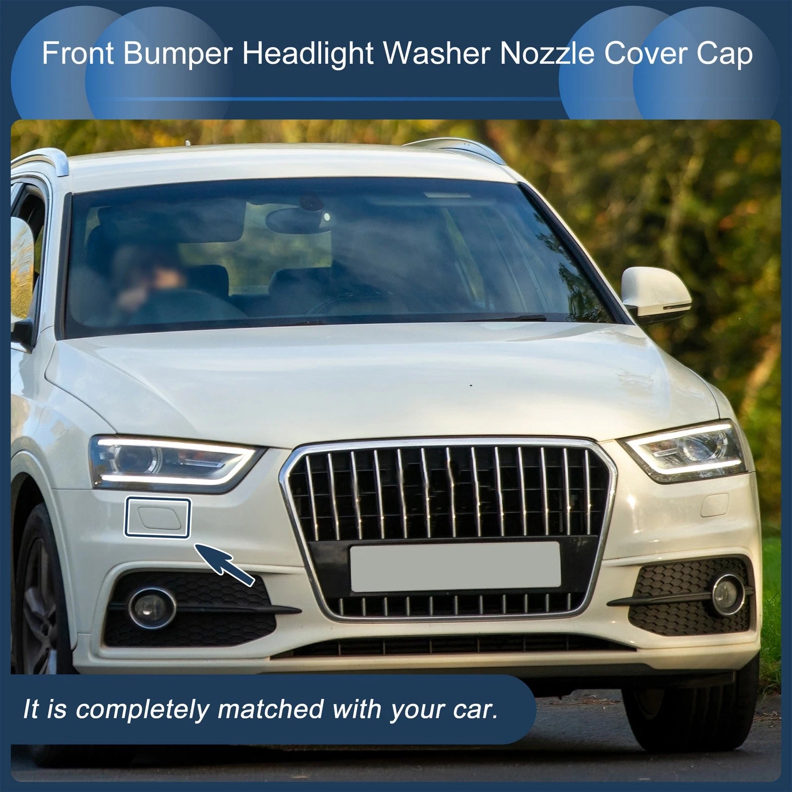Washer Nozzle Cover Cap Front Right for Audi Q3 (2016–2017) Unpainted