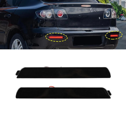 2Pcs Smoke Lens Red LED Rear Bumper Reflector Brake Light for Mazda 3 (2004–2009)