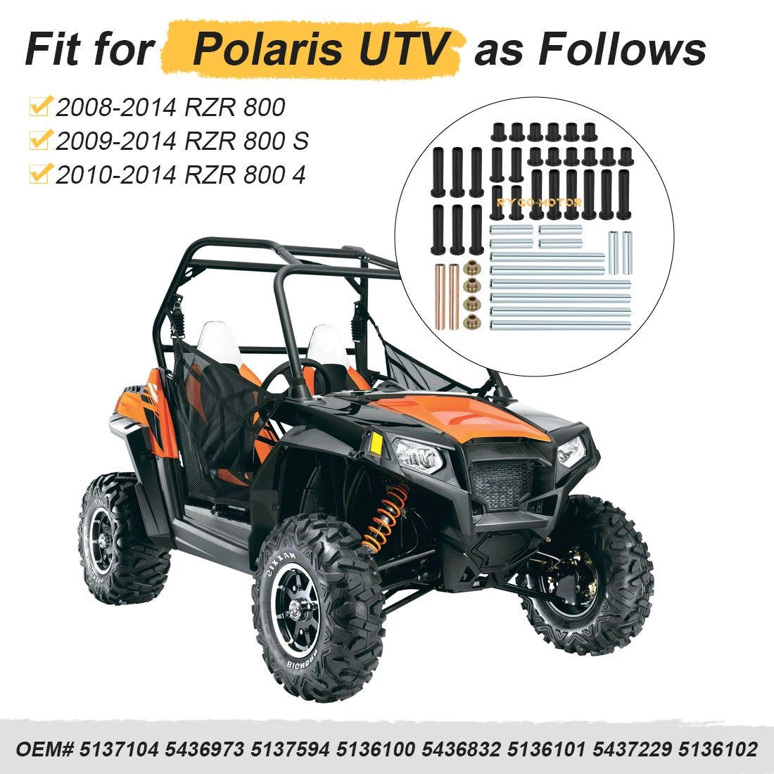 Heavy Duty A-Arm Bushing Kit for Polaris RZR 800/S/4 (2008–2014)