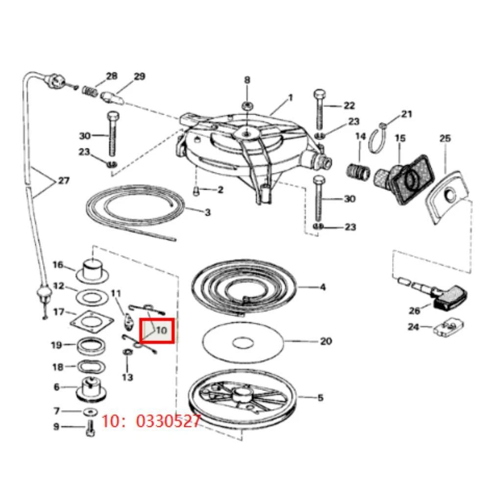 Johnson Evinrude OMC Outboard Plate Pawl Spring Link Replace 0330527