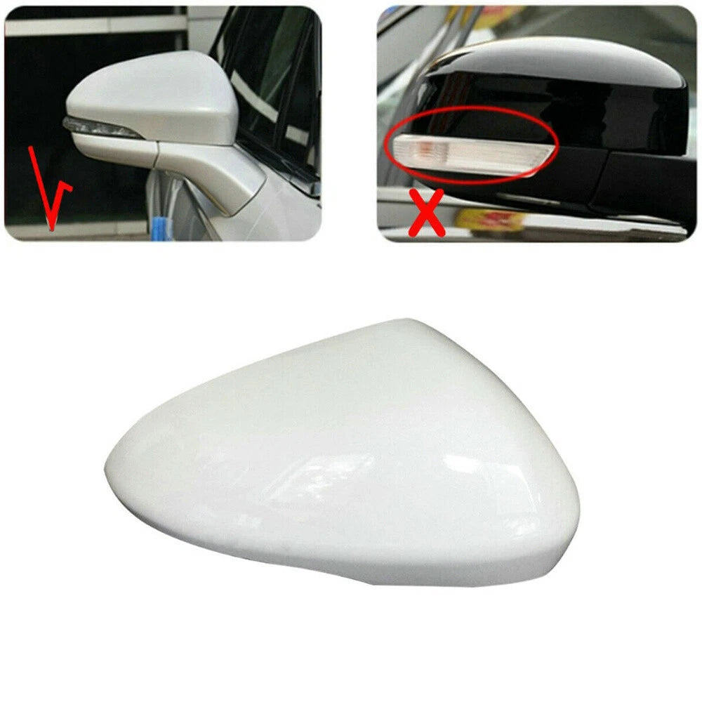 1Pcs Pearl White Front Right Side Mirror Cover Trim for Ford Fusion (2013–2021)