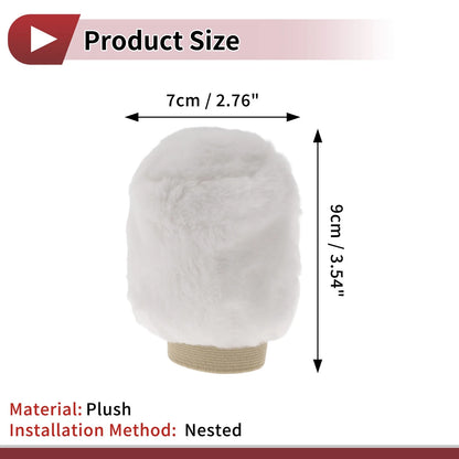 Gear Shift Knob Cover Universal Plush White for Car SUV Truck RV