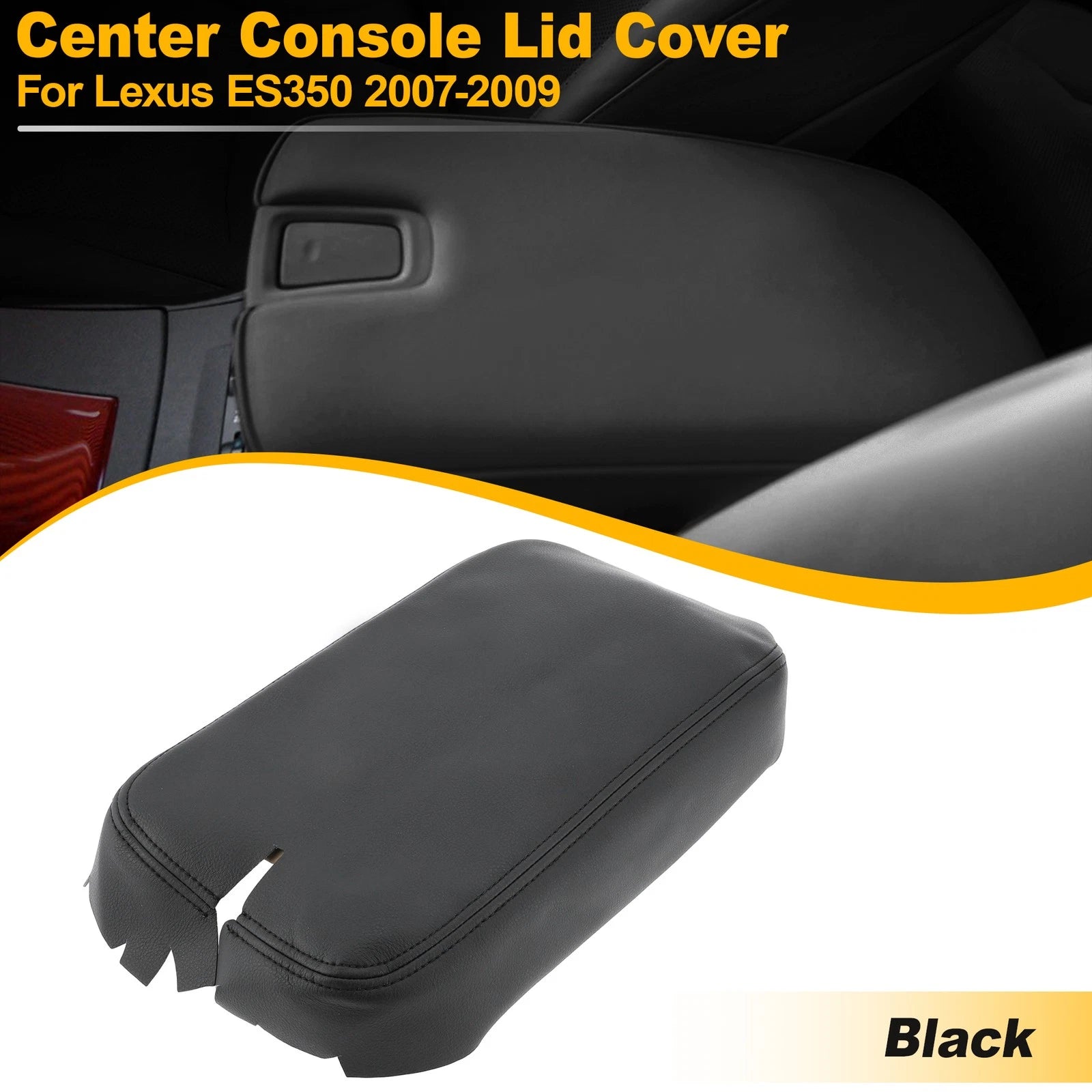 Center Console Lid Armrest Leather Cover Adhesive for Lexus ES350 (2007–2009)