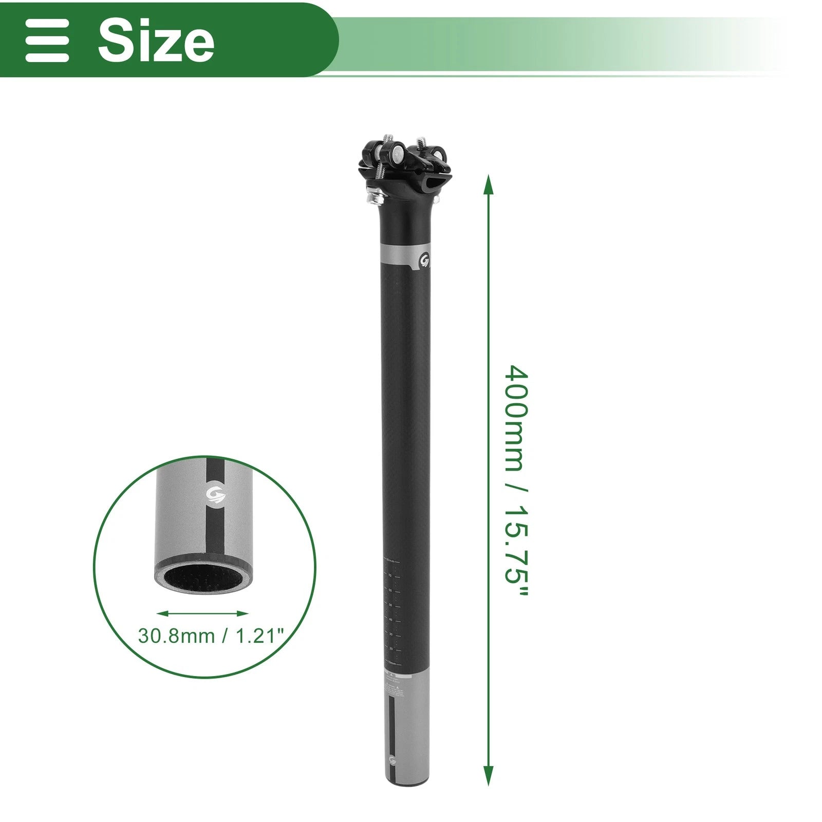 Bike Seat Post 30.8x400mm Replacement Shock Absorbing for Universal Fit