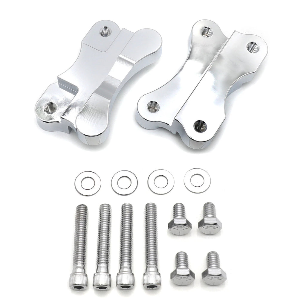 Chrome Fender to Fork Adapter Mount Bracket for Harley FLST (1986–2014)