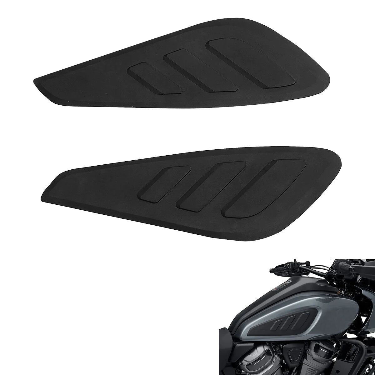 Black Tank Knee Pad Kit for Harley Pan America 1250 (2021–2025)