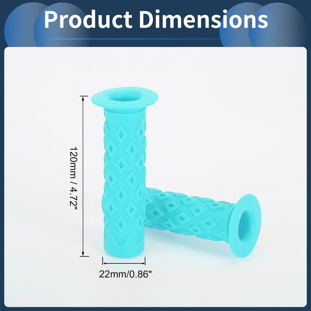Bike Handlebar Grips End Cover 120mm Rubber Universal 1 Pair (Blue)