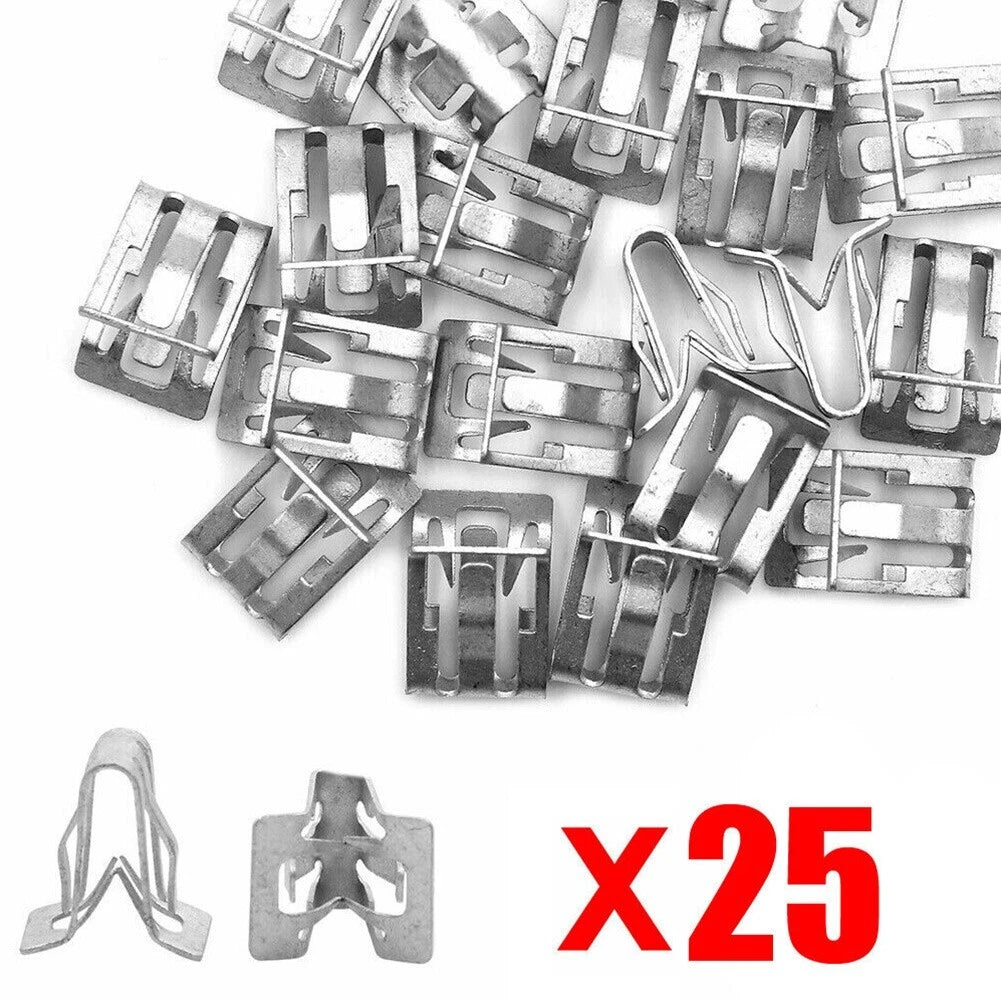 25Pcs Metal Fastener Clips for Car Retainer Moulding