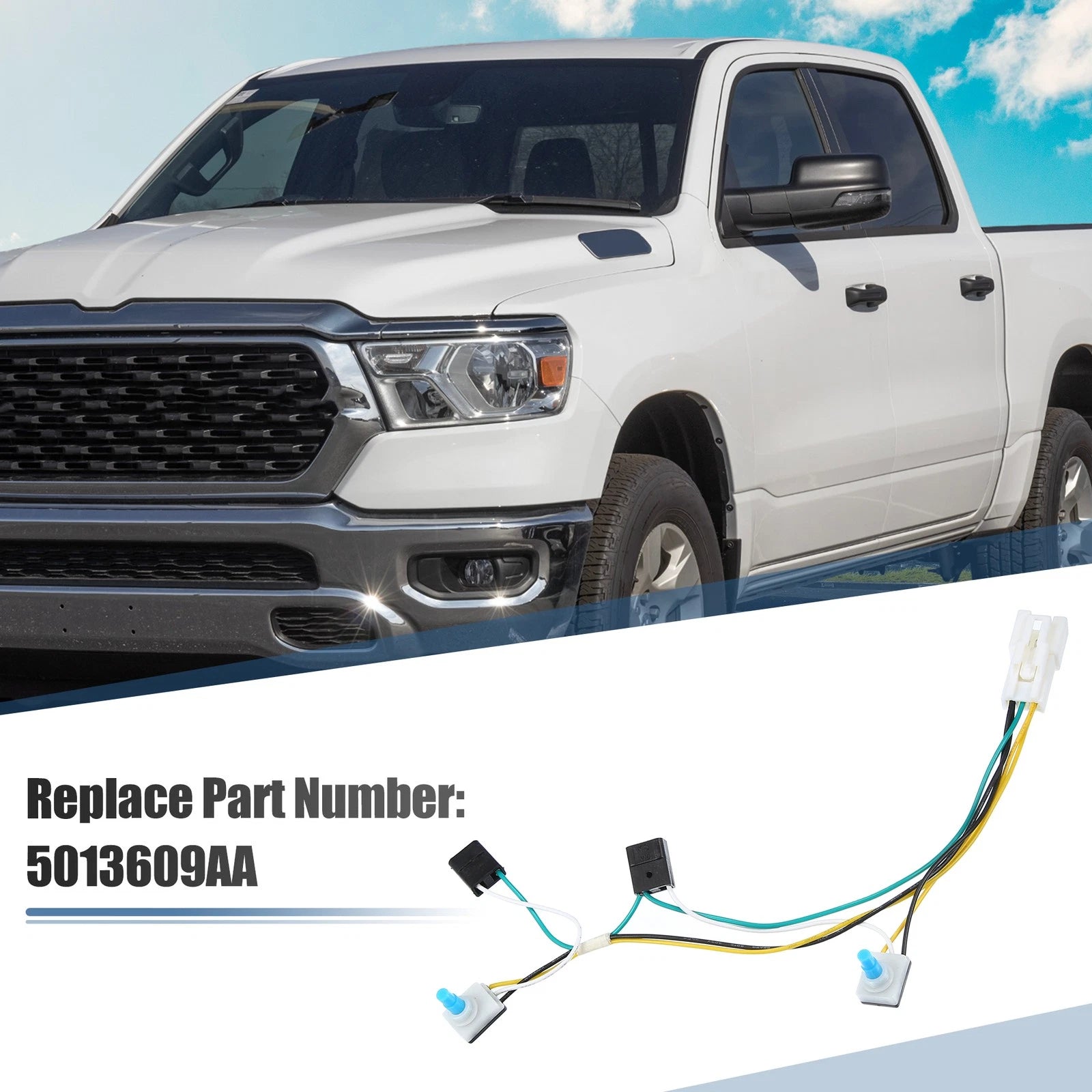 Overhead Console Map Light Wiring with Switches for Dodge Ram (2009–2018)
