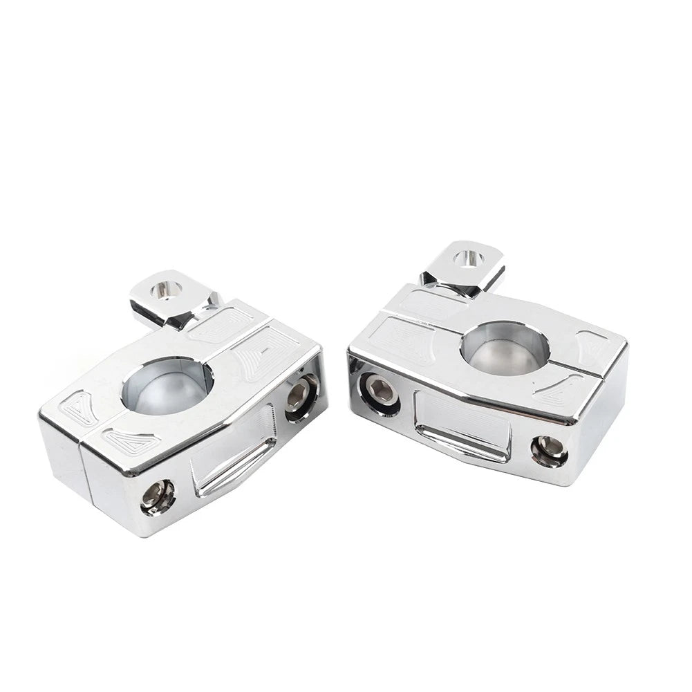 Crash Bar Mount Foot Peg Bracket for Harley (25MM Engine Guard, Chrome)