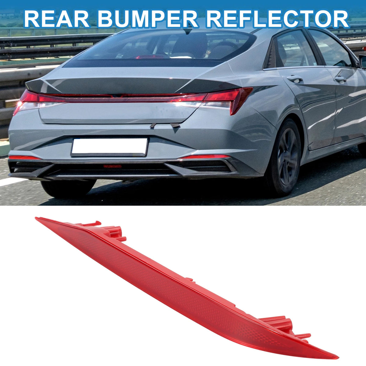 Rear Right Bumper Reflector No. 92406AA000 for Hyundai Elantra (2021–2023) Red