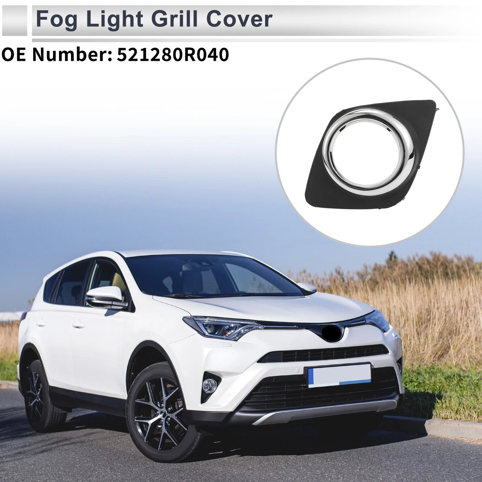 Front Left Fog Light Grill Replacement for Toyota RAV4 (2009–2013)