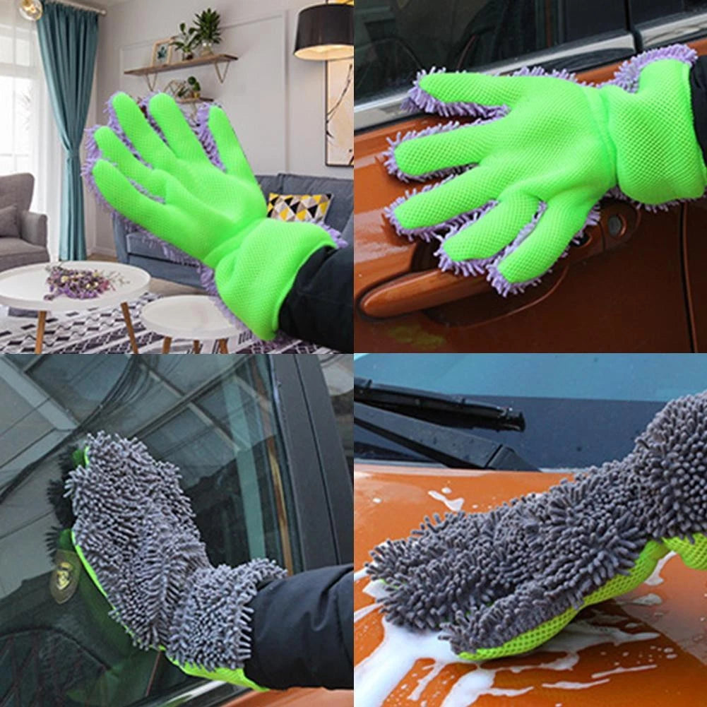 Microfiber Cleaning Gloves for Car Wash (2X)