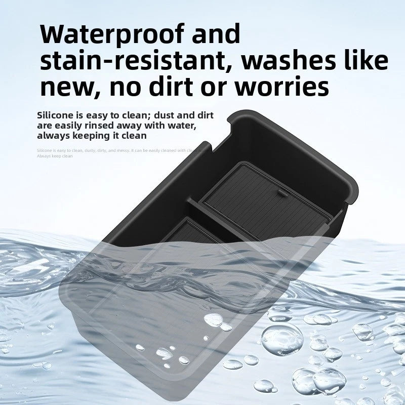 Armrest Storage Box for Car Interior (26.3x14.5x7cm, Black, Waterproof)