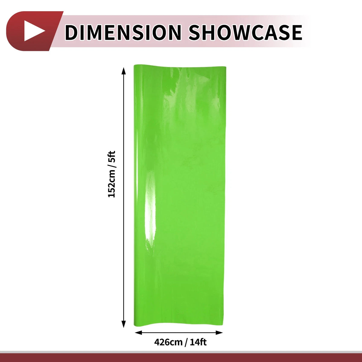 Car Wrap Film for Universal Use (14ft x 5ft) - Bright Green Vinyl