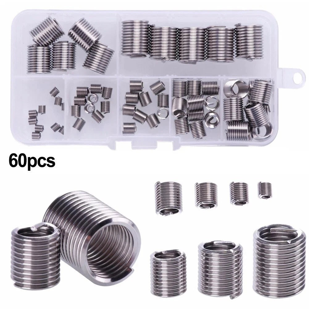 60pcs Stainless Steel Helicoils for Various Sizes