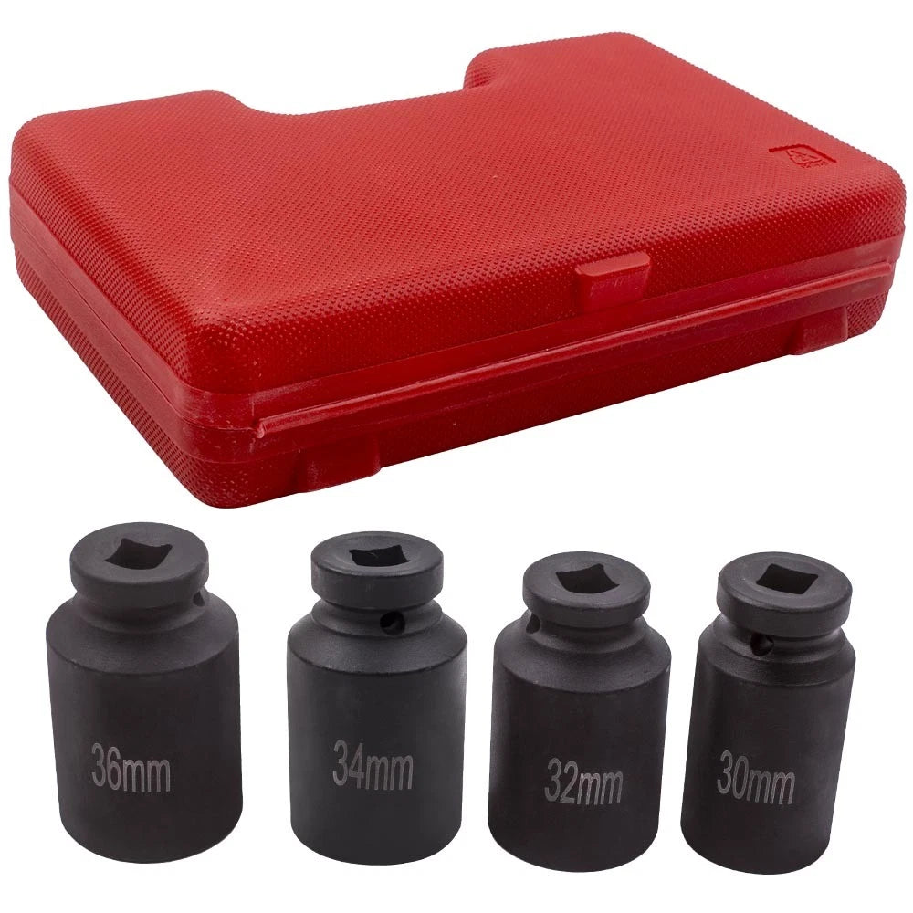 12 Point 1/2" Drive Deep Spindle Axle Nut Socket Kit (90mm Length)