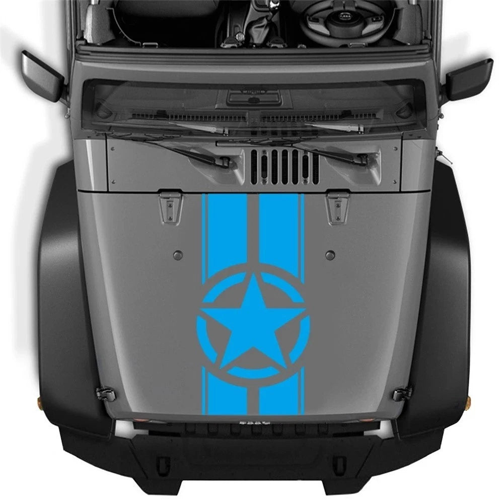Hood Racing Sticker for Multiple Makes and Models (Various Colors)