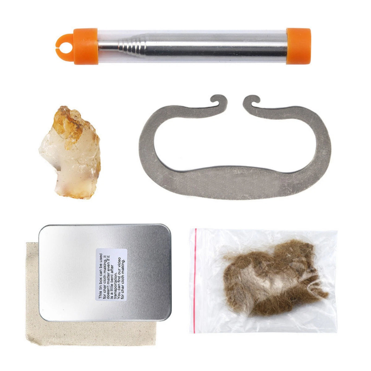 Complete Flint Fire Starting Kit for Survival Bushcraft