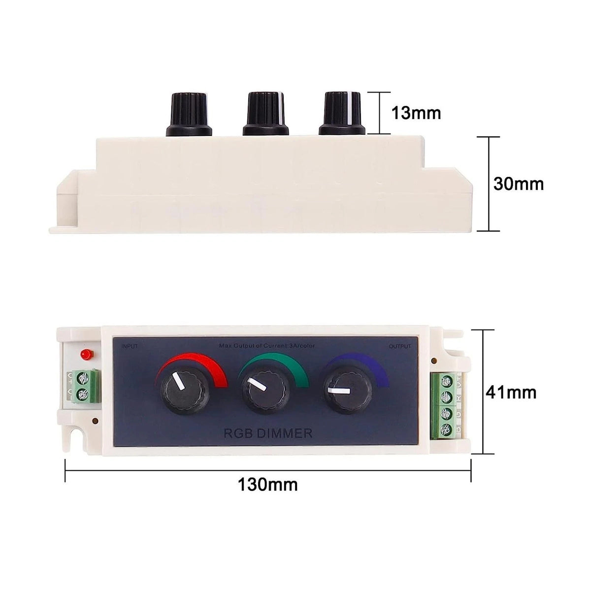3 Way RGB Knob Dimmer Controller for 12V-24V Vehicles
