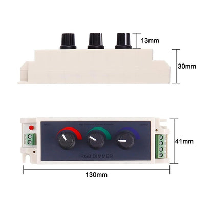 3 Way RGB Knob Dimmer Controller for 12V-24V Vehicles