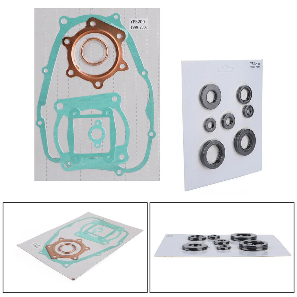 Complete Engine Gasket Kit Set w/Oil Seals for Yamaha Blaster YFS200 (1988–2006)