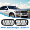Hood Bumper Grille Grill Pair Front Replacement for BMW X5 F15 (2014–2016)