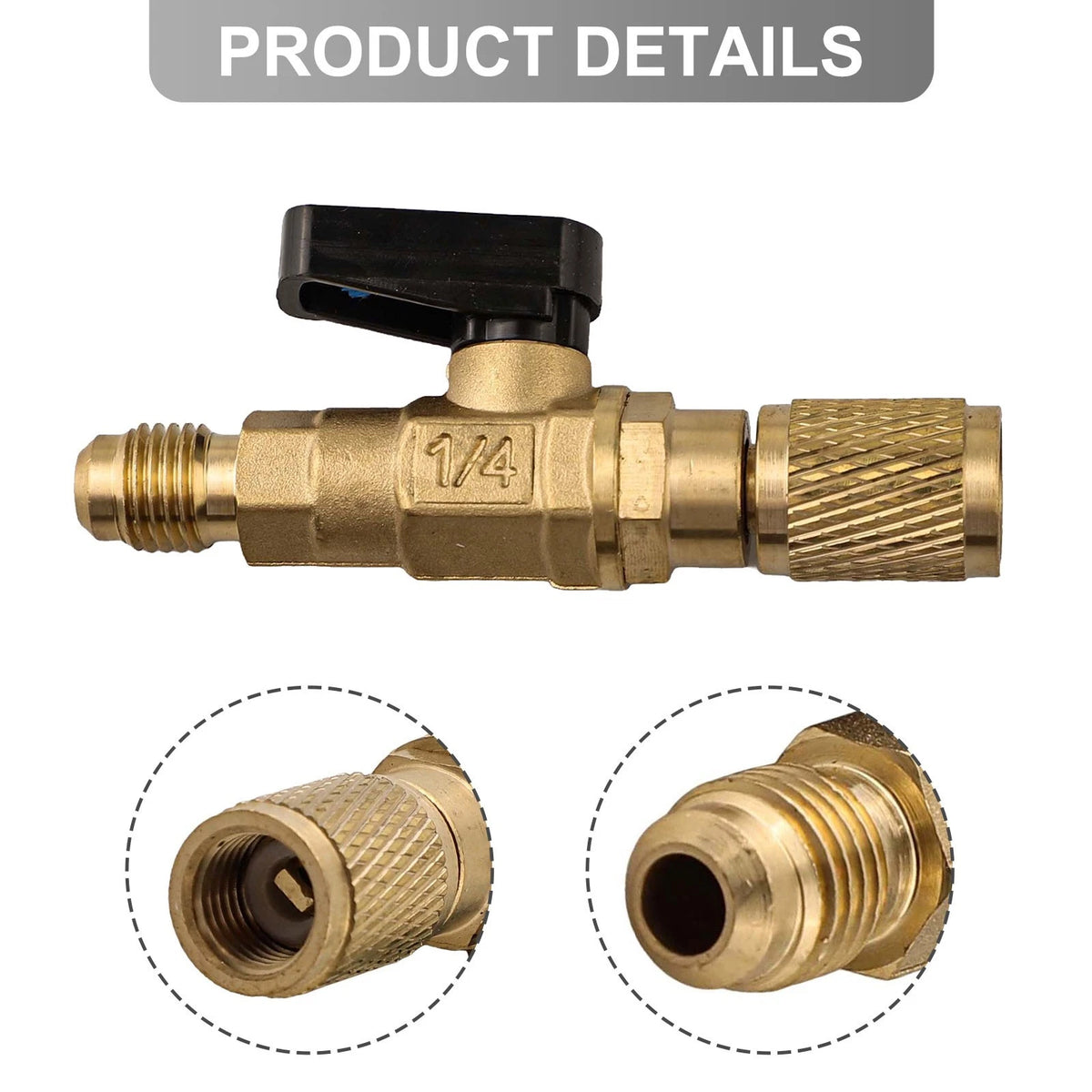 Straight Connectors with Manual Valves for HVAC Technicians