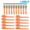 10 Pack Ratchet Straps for Heavy Duty Tie Downs (4000LB, J-Hook)