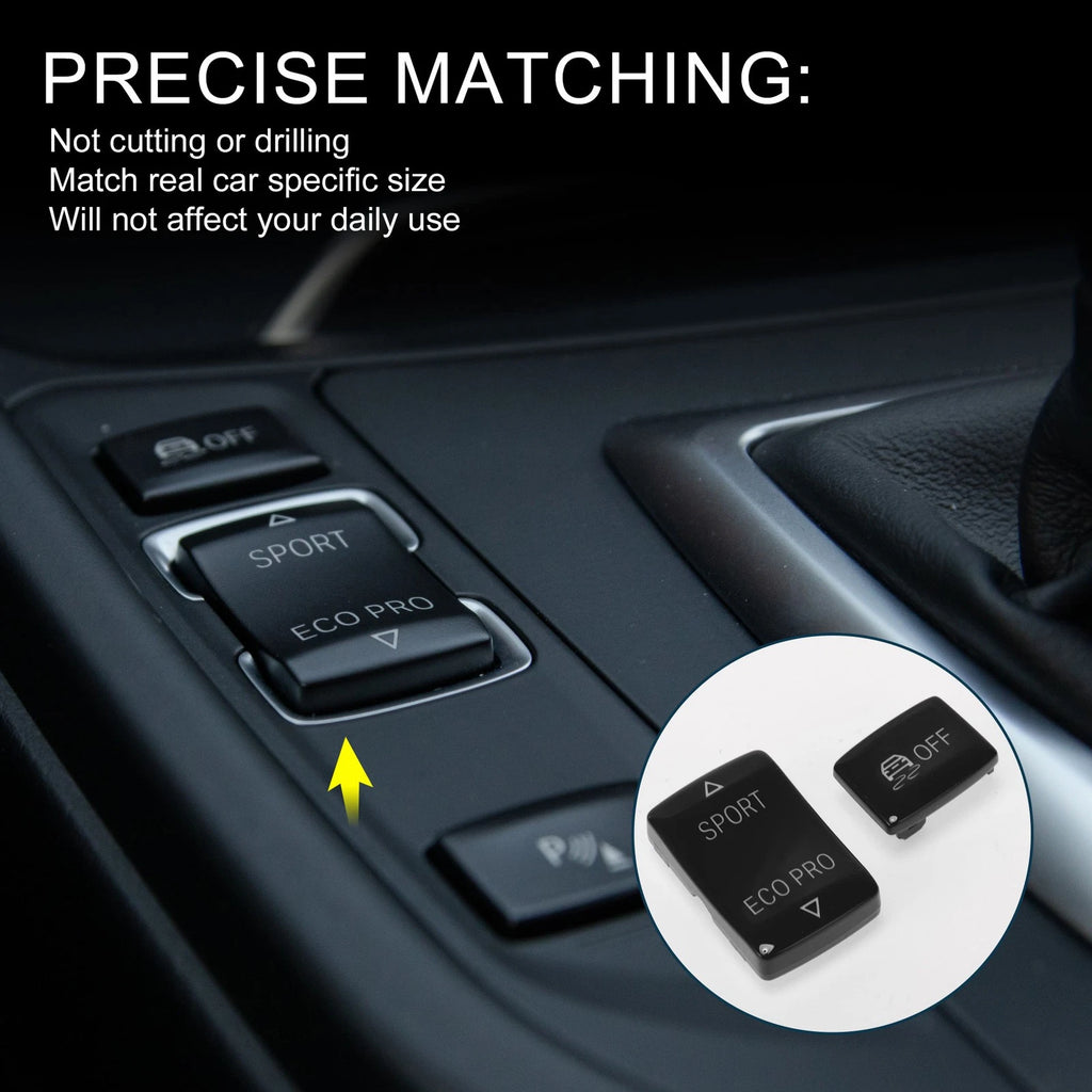 SPORT ECOPRO OFF Button Cover Central Control for BMW 1 2 3 4 Series (2 Pcs)