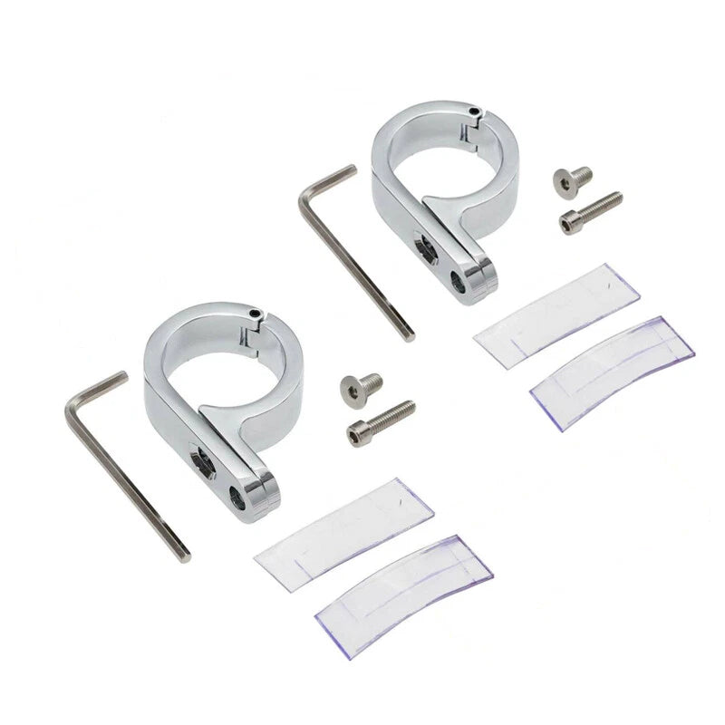 2X 1 1/4" 32mm Chrome Handlebar Mounts Clamp for Harley (Universal)