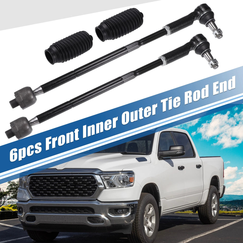 6pcs Front Inner Outer Tie Rod End Links Kit for Ram 1500 (2013–2018)