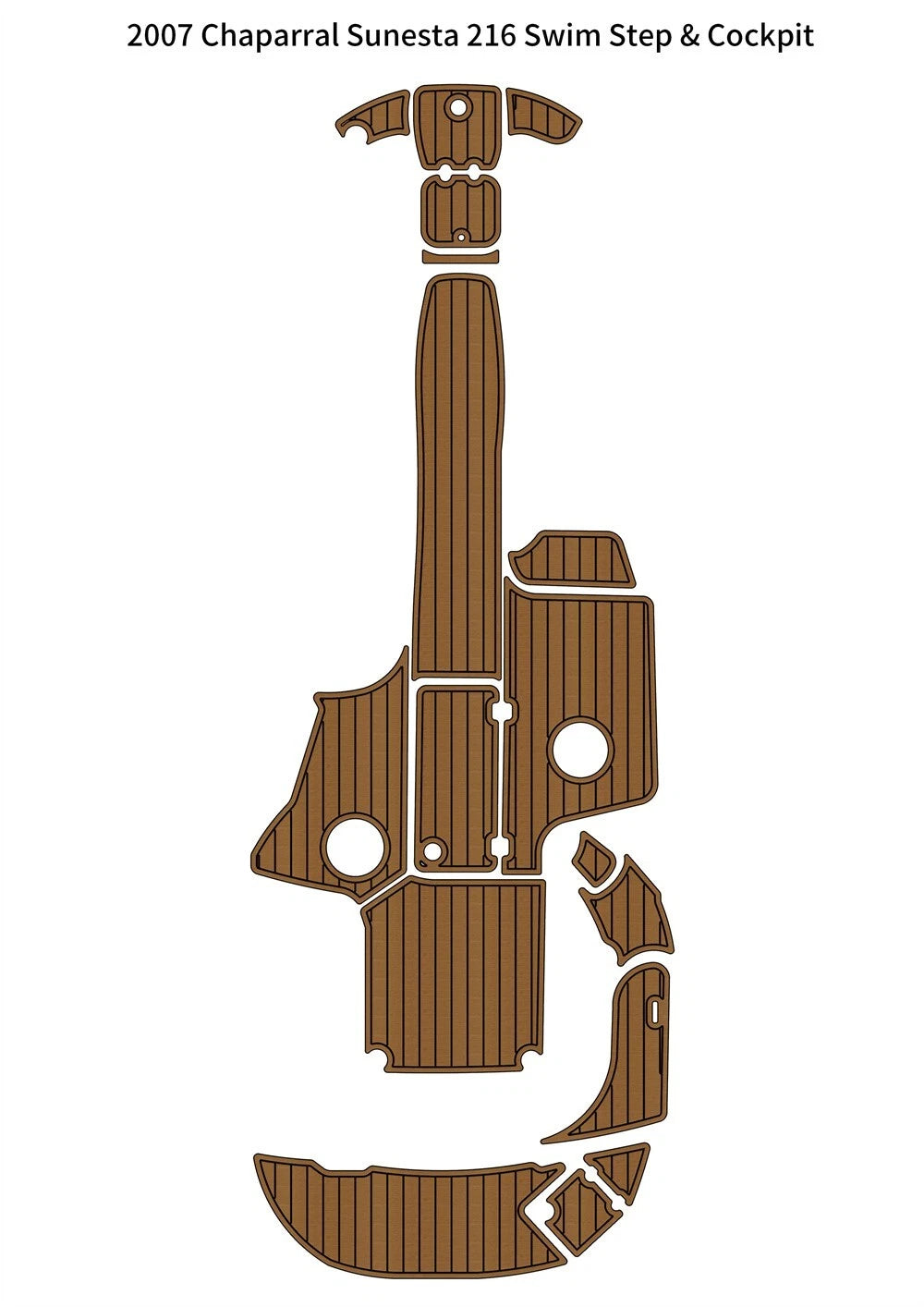 EVA Foam Teak Flooring Pad for Chaparral Sunesta 216 (2007)