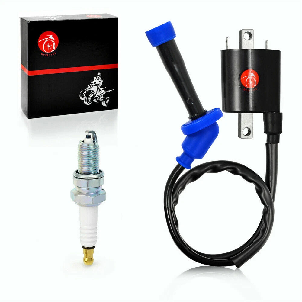 Set of 2 Ignition Coils & Spark Plugs for Yamaha V Star 650 (1998–2016)