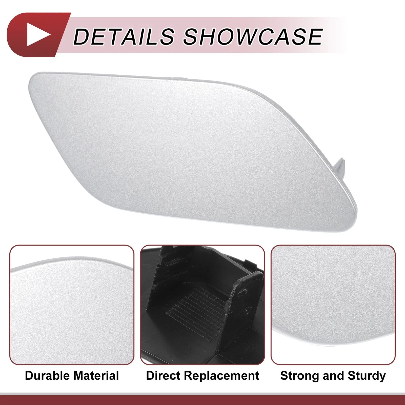 Front Right Washer Nozzle Cover Cap for Audi A6 (C7) (2015–2018) Silver Tone