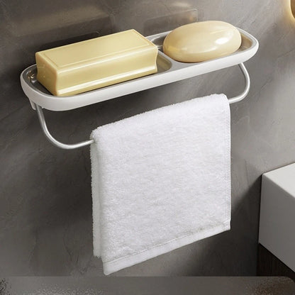 Two Layer Soap Dish with Towel Bar for Bathroom or Kitchen