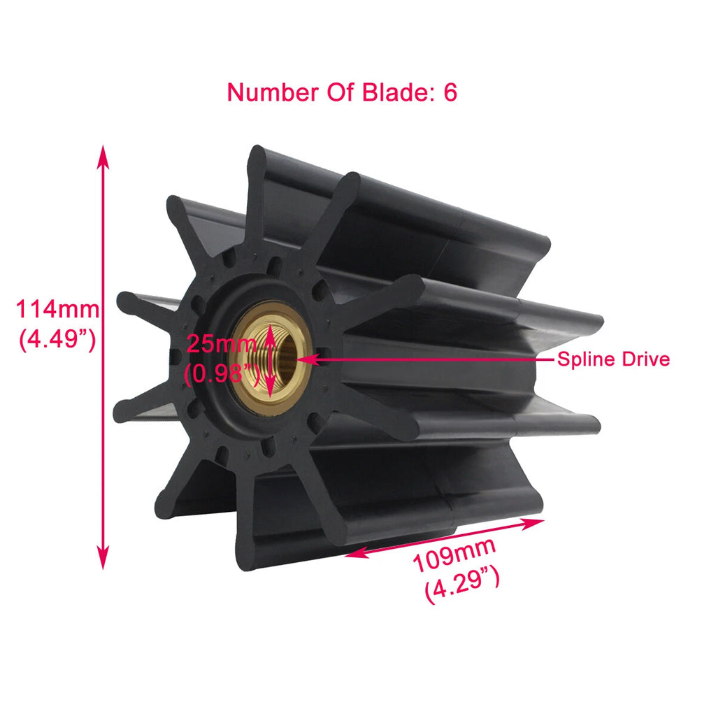 Flexible Rubber Impeller for Caterpillar (Replaces Sherwood 22000K, CEF 500179, 1539123)