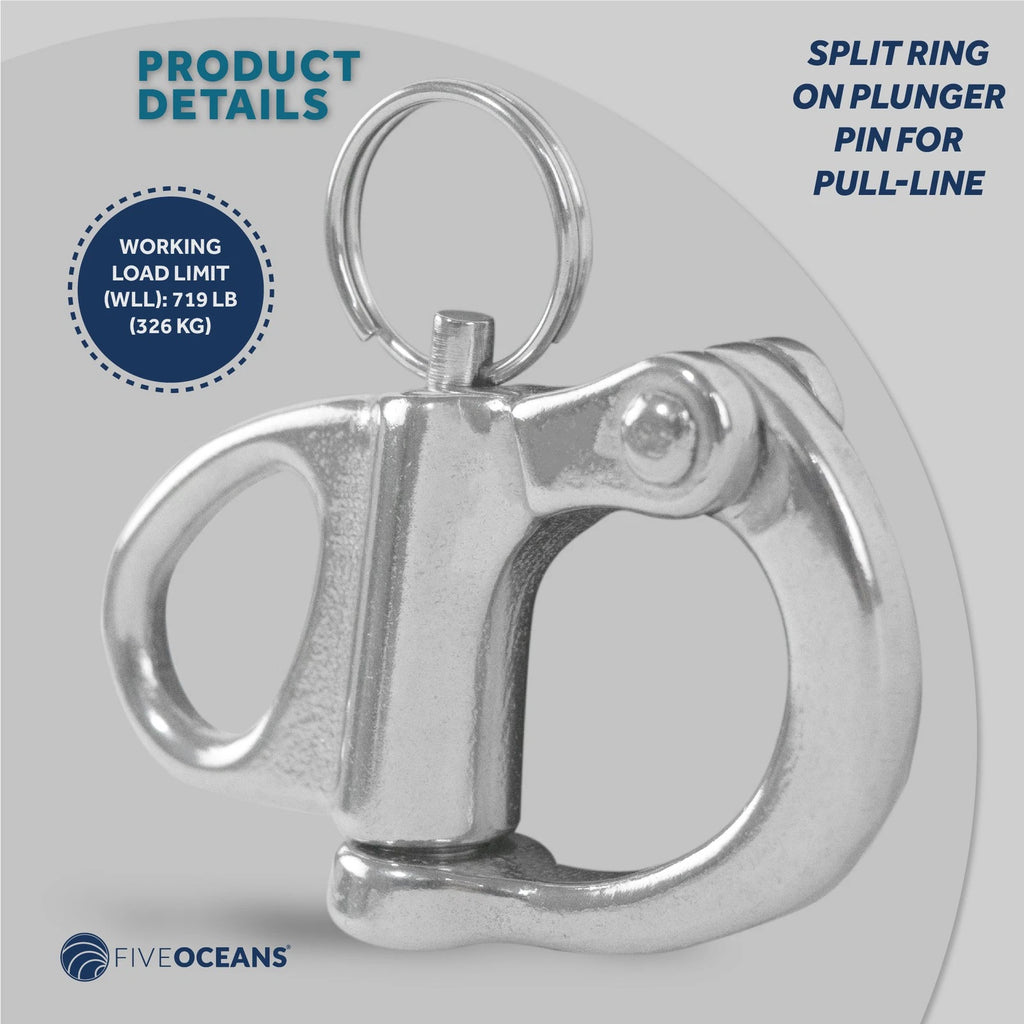 Fixed Bail Snap Shackle for Marine Use (2 inches) FO441