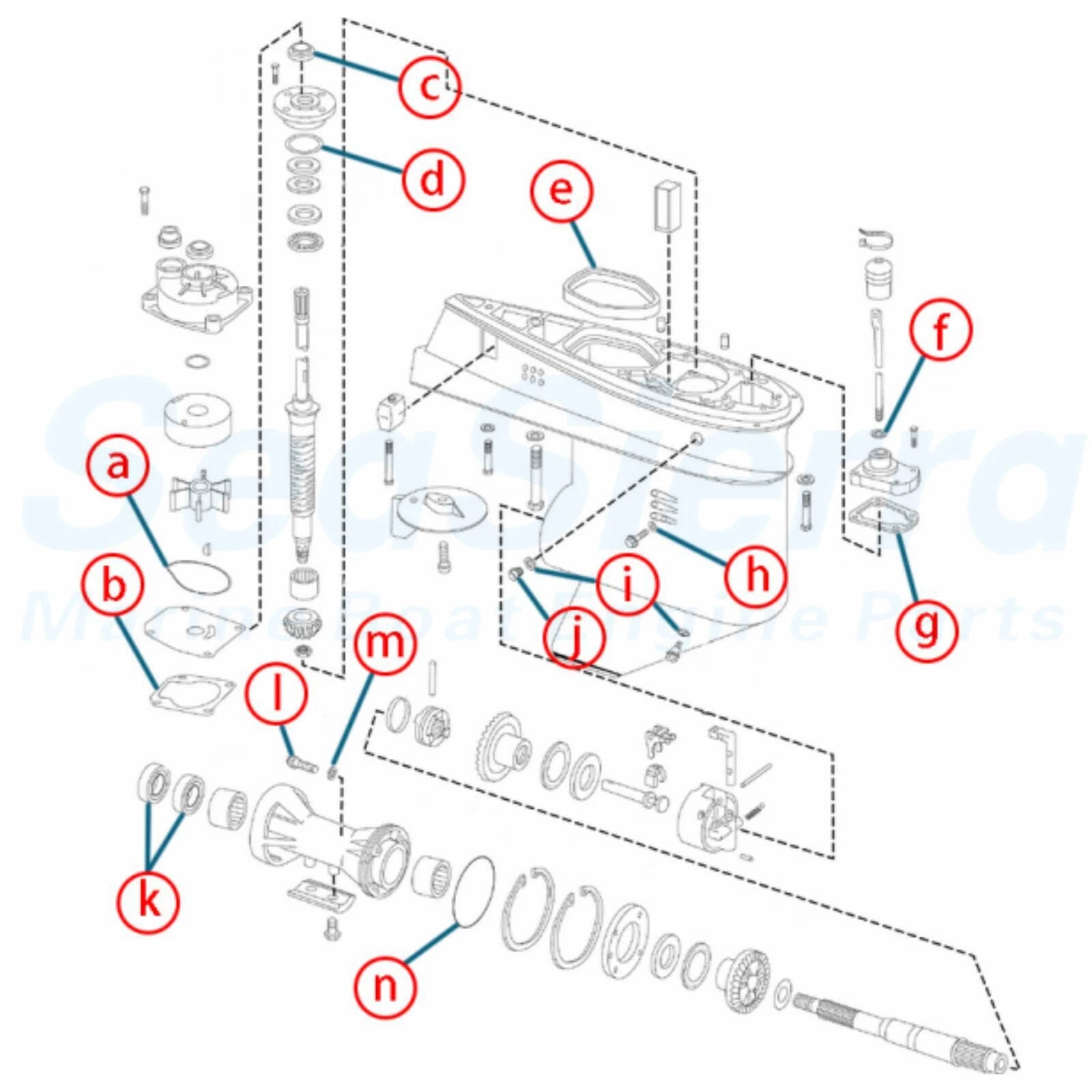 Lower Unit Seal Kit for Johnson Evinrude 40-70 Hp 0396349 5000309 18-2660