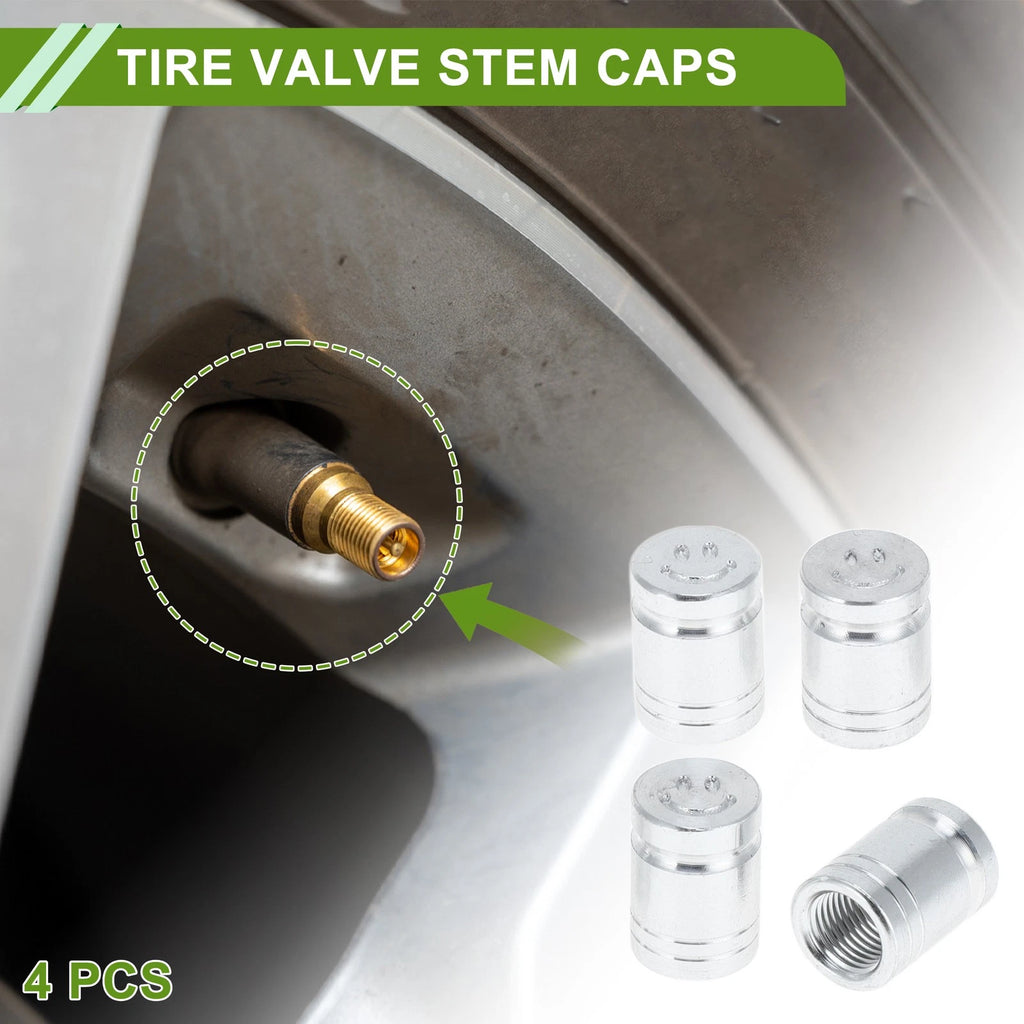 Tire Valve Stem Caps Replacement for Bicycle Tyre Dust Covers (4 Pack)