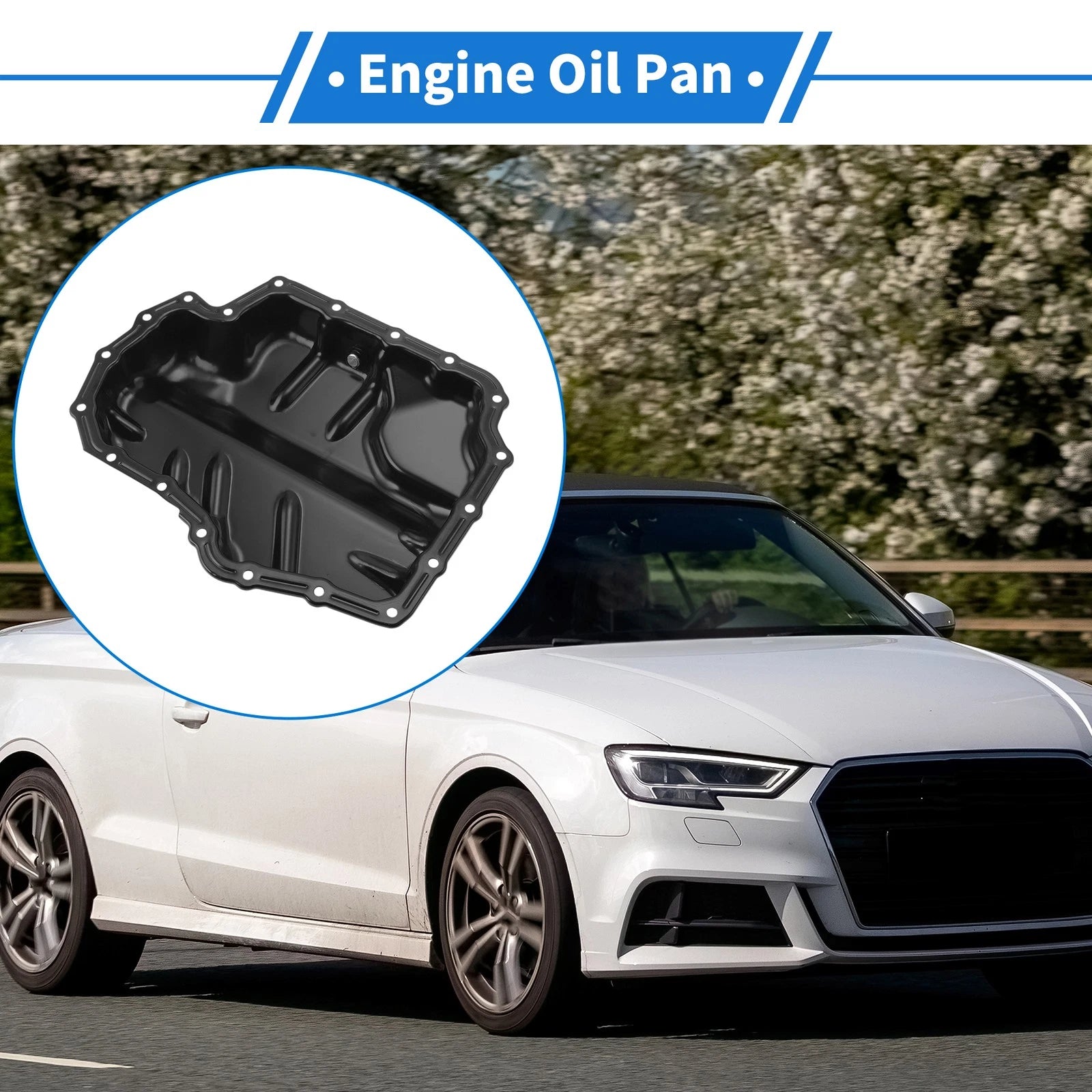 Engine Oil Pan Replacement Aluminum Alloy Black for Audi A3 (2013–2020)