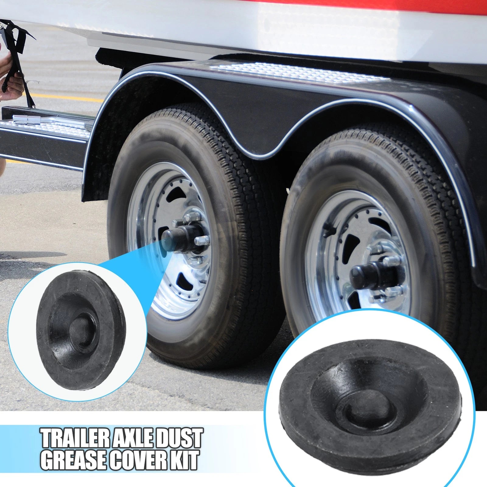 6 Pack Trailer Hub Dust Cap Rubber Plug for Dexter EZ Lube Trailer (2005–2018)