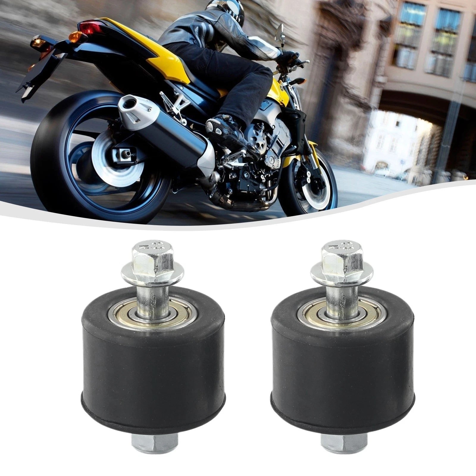 Chain Roller for Motorcycle (26mm Length, Non-slip Rubber)