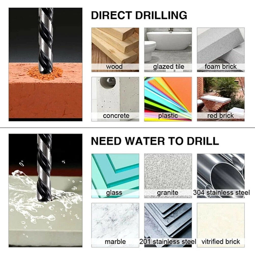 10x Drill Bits for Porcelain Tile, Concrete, Brick