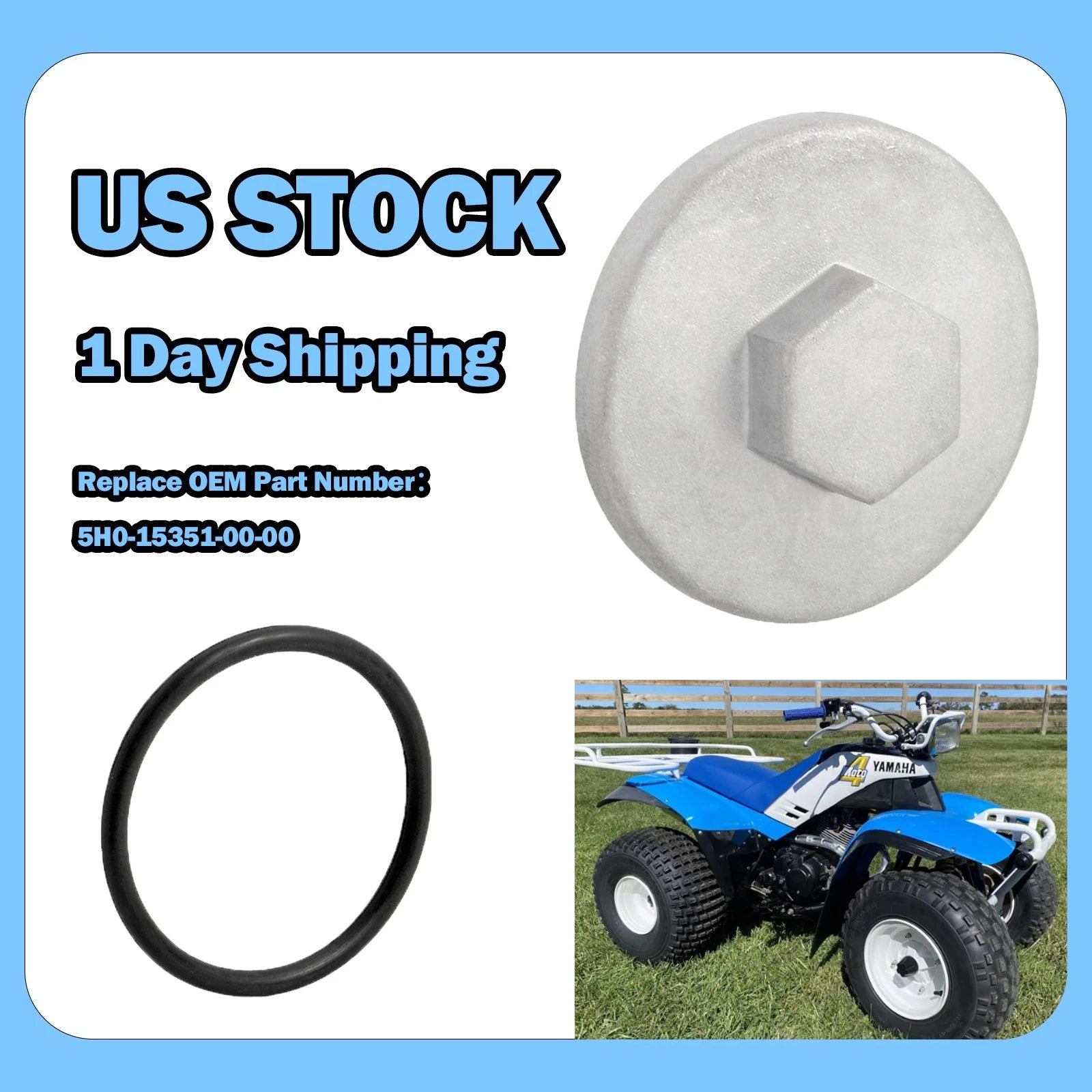 Oil Drain Plug O-ring Kit for Yamaha Timberwolf 250 (1991–1998) 5H0-15351-00-00