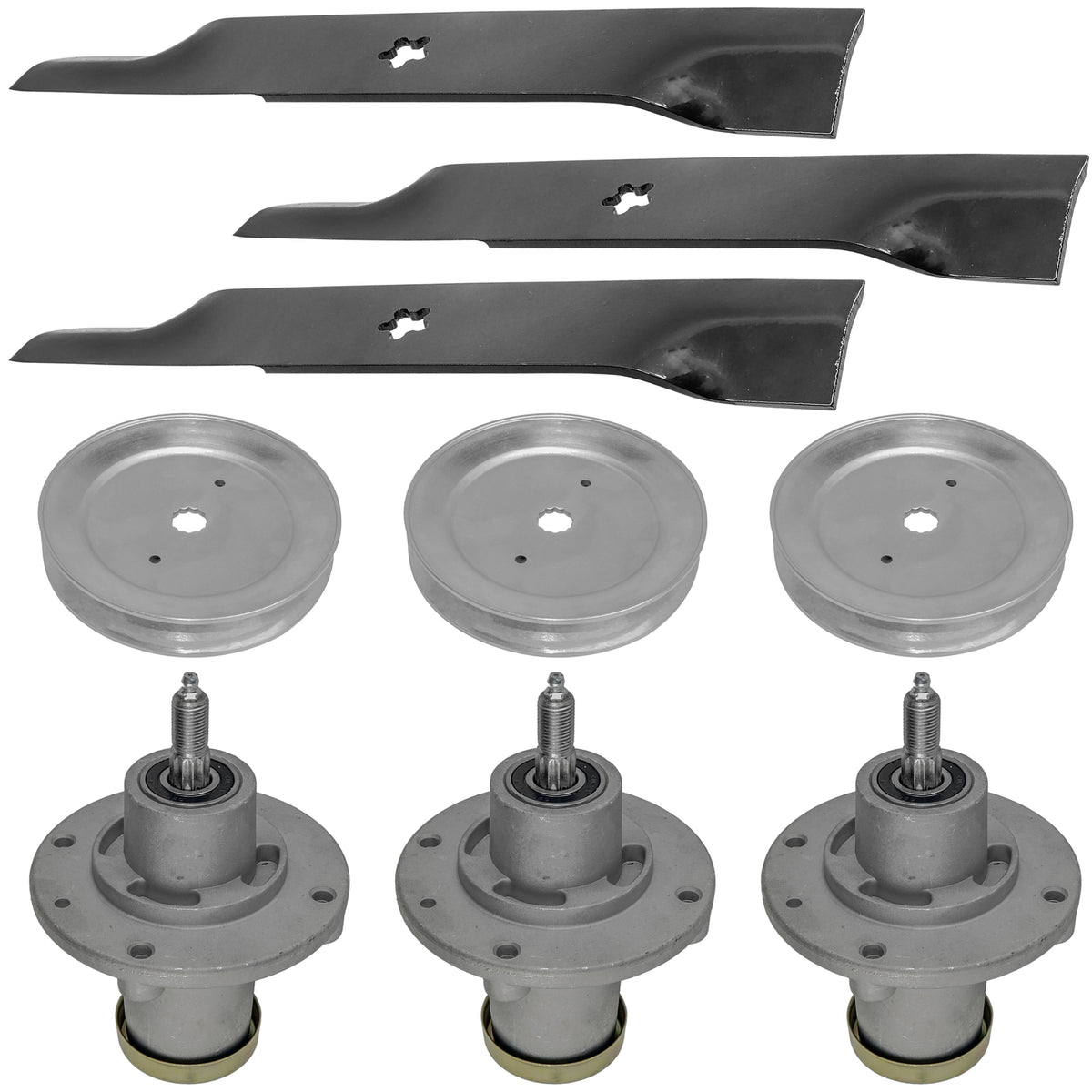 Deck Spindle with Pulley and Blade for Husqvarna Dixon 48 inch (2004–2008)