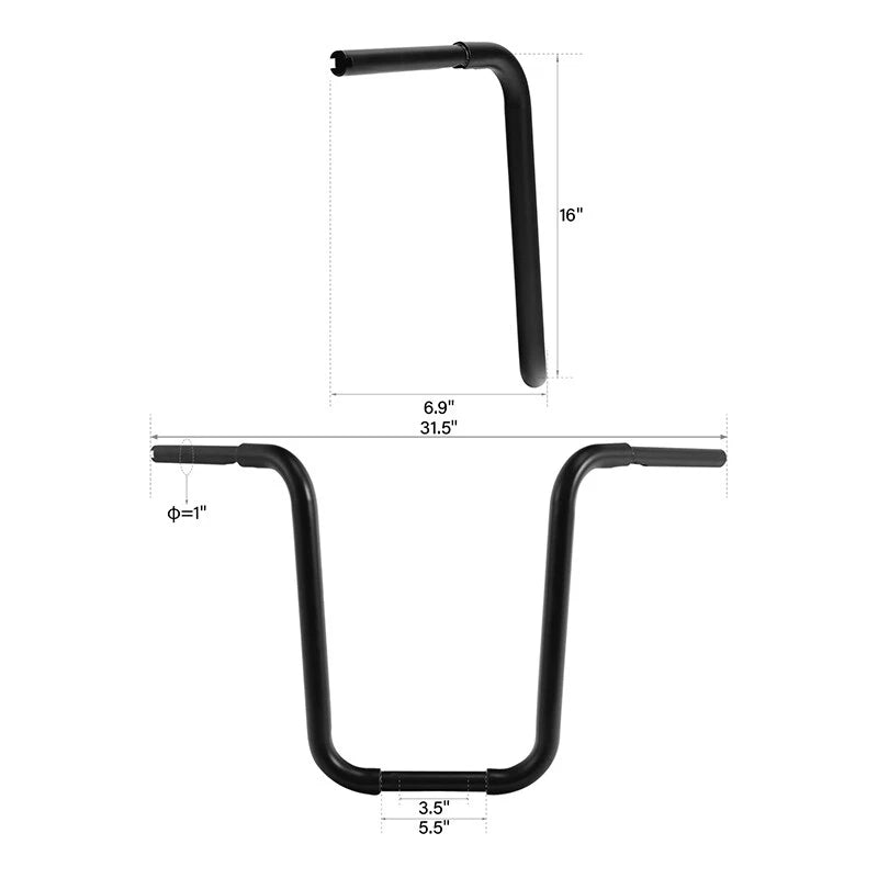 Ape Hanger Handlebar 1-1/4" for Harley Sportster (10''-20'')